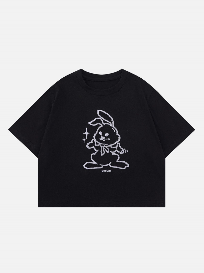 Blanche  T Shirts Aelfric Eden Rabbit Embroidery Tee - GGF-0711144